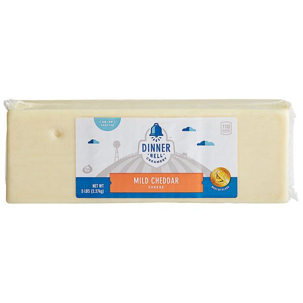 Dinner Bell Cheddar Cheese White Block, 2.270kg, USA